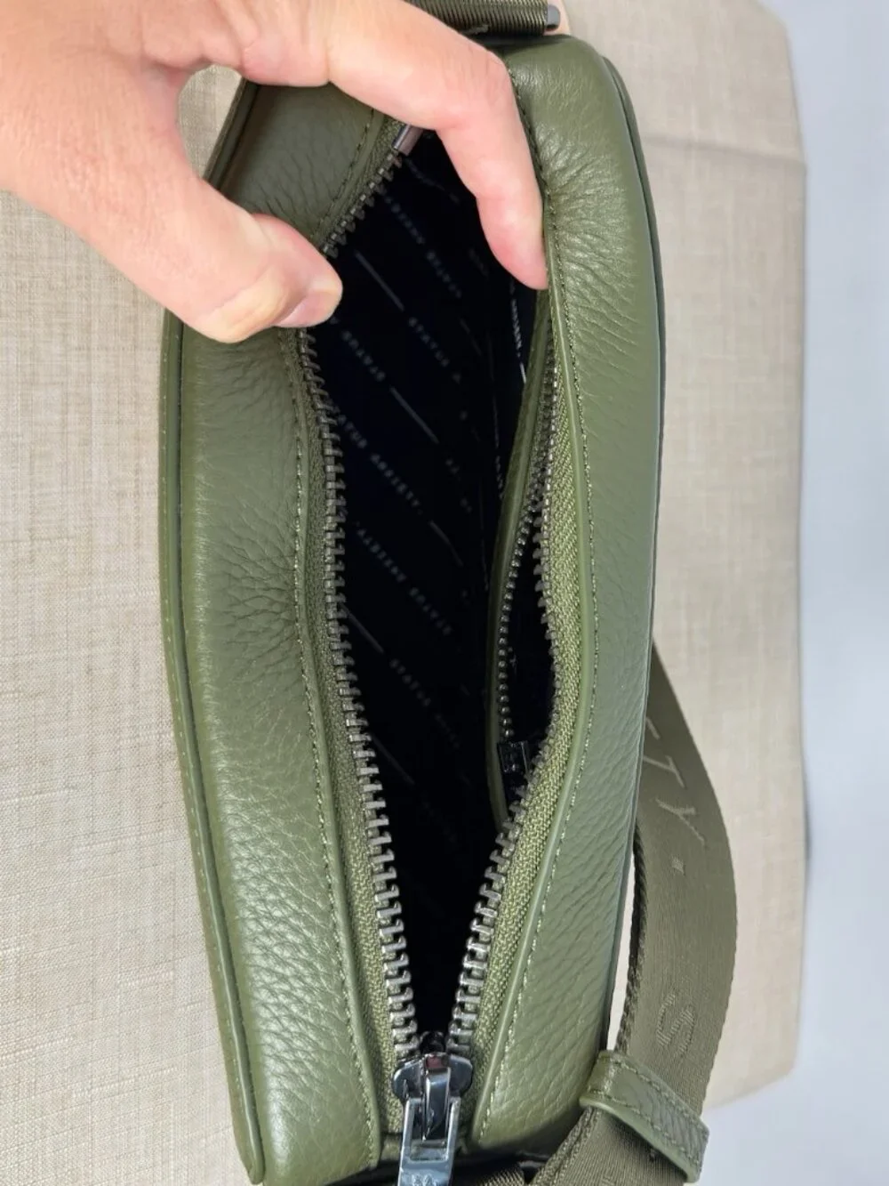 Status Anxiety Delirium Bag Khaki Green NWT Leather Shoulder Crossbody Handbag
